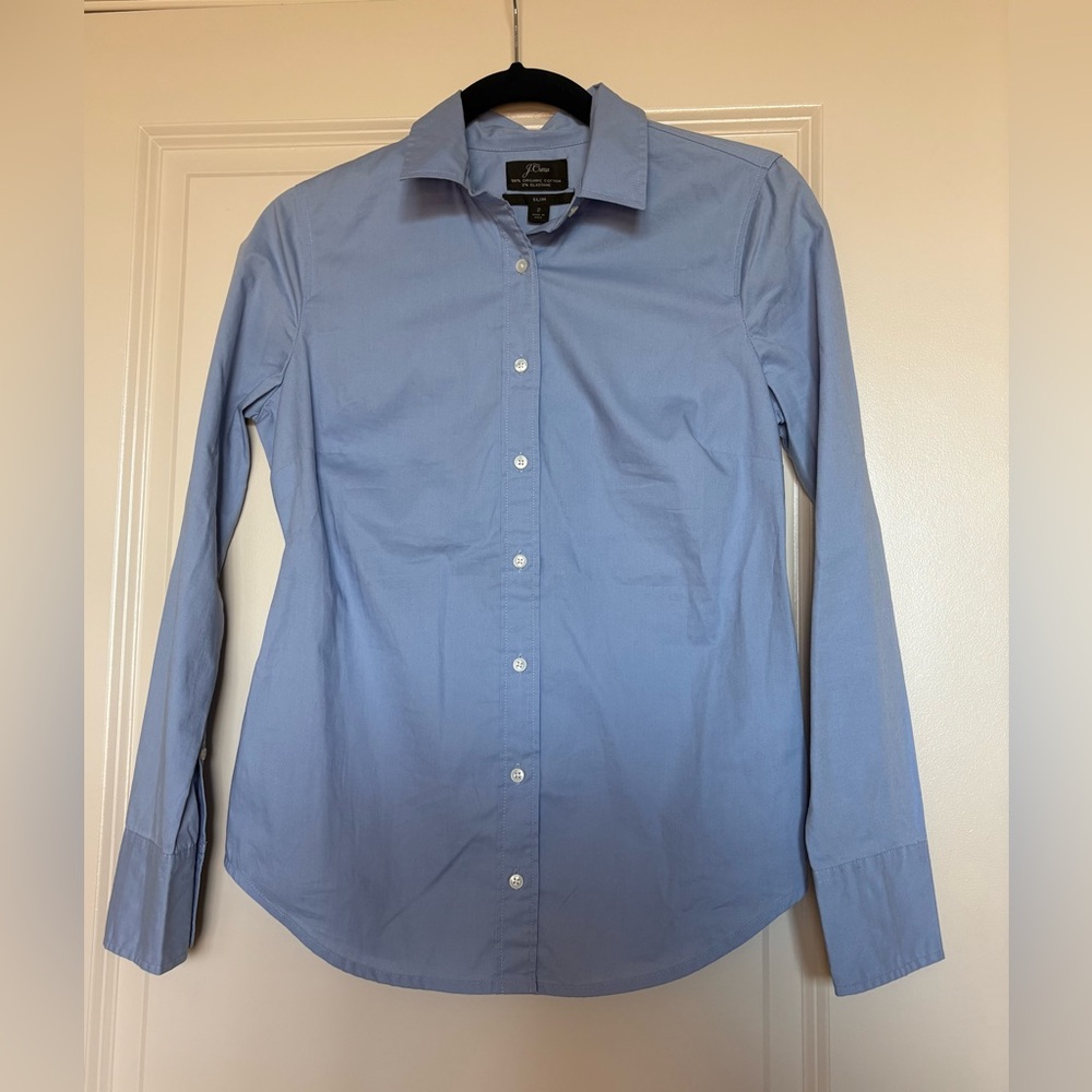 J.Crew Light Blue Slim Fit Button Down Oxford Shirt Size 2